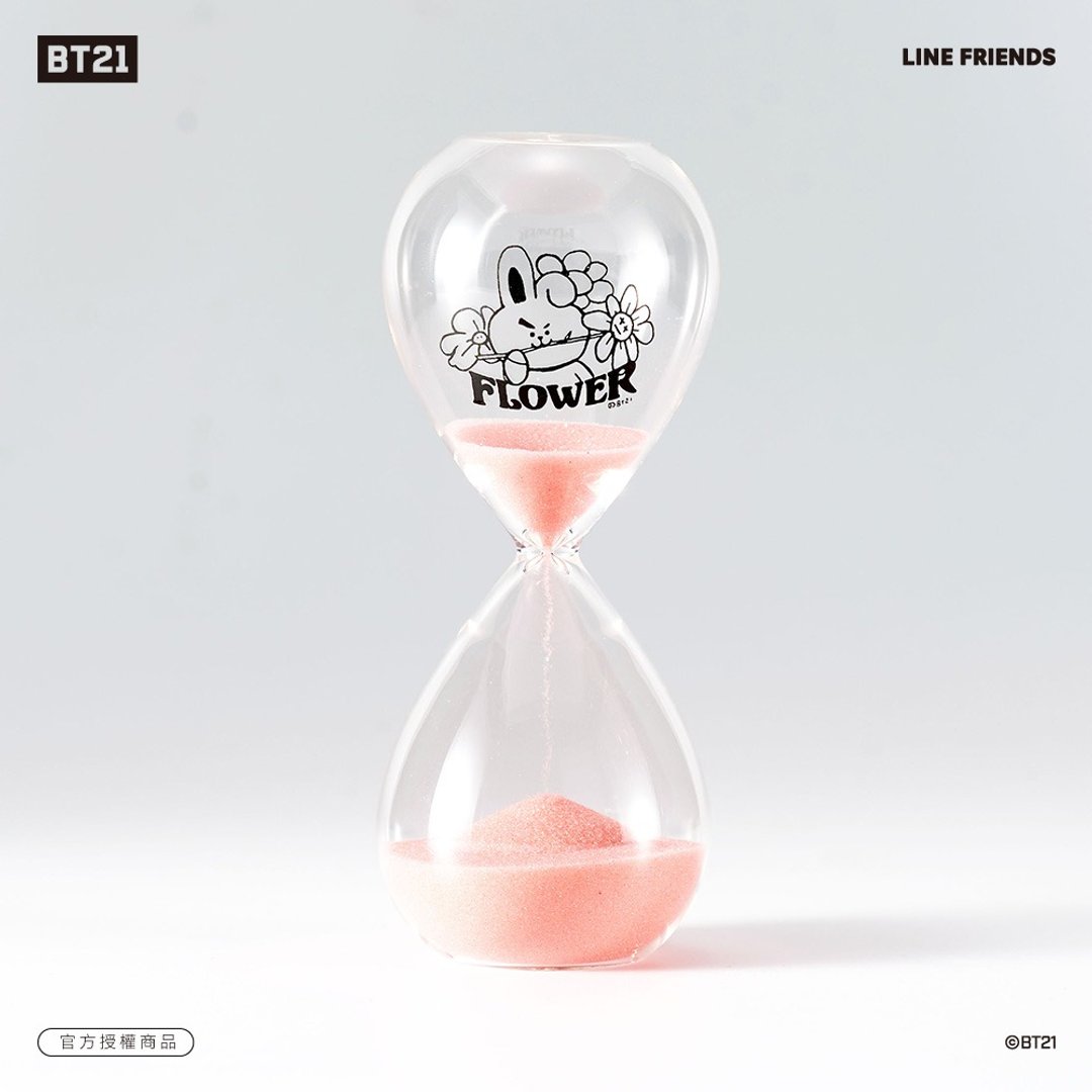 BT21 花漾10分钟沙漏计时器 – COOKY款 (粉红色) - 摆饰 - 玻璃 粉红色