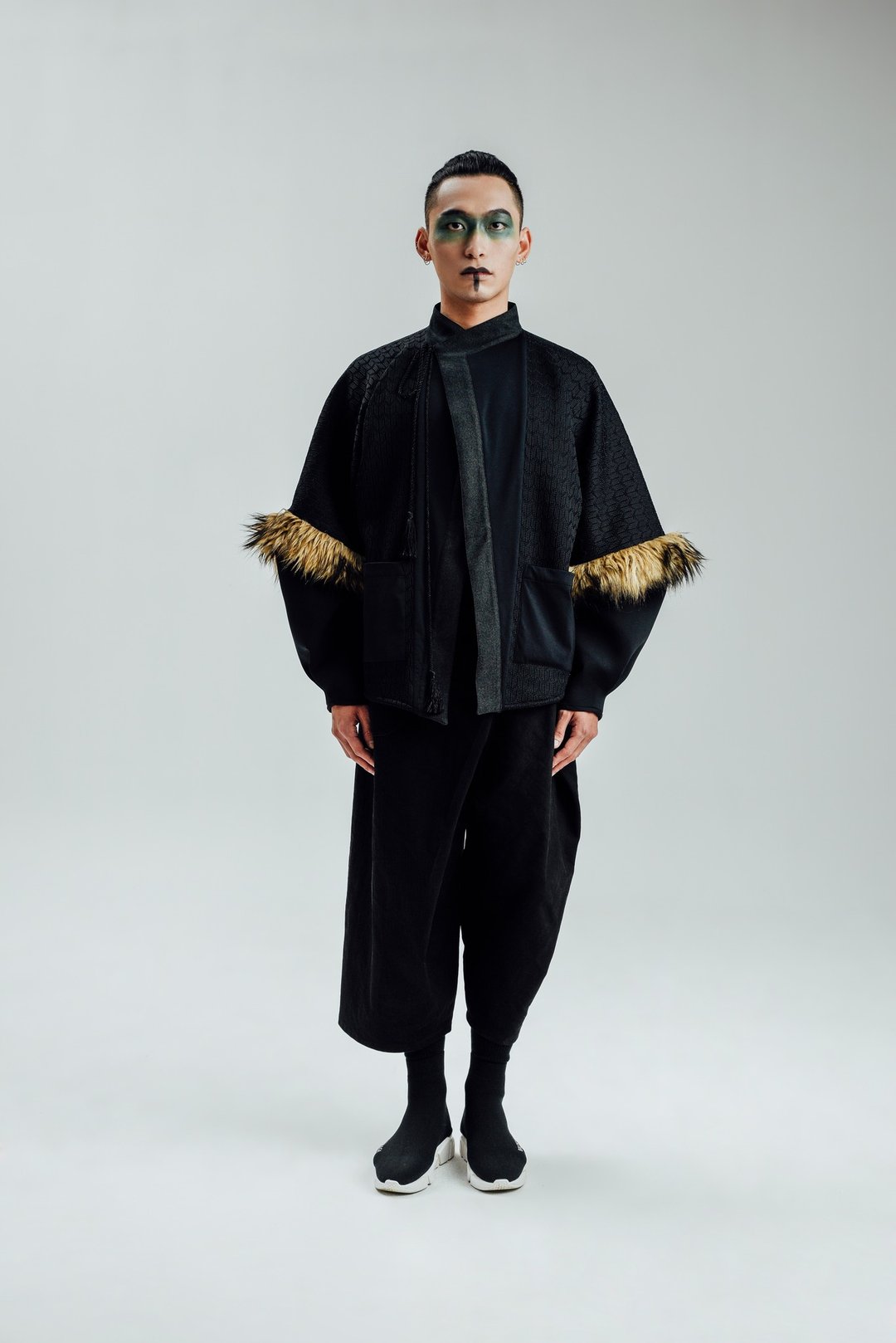 Alan Hu 2017 A/W 内刷毛和风外套 - 男装外套 - 聚酯纤维 黑色