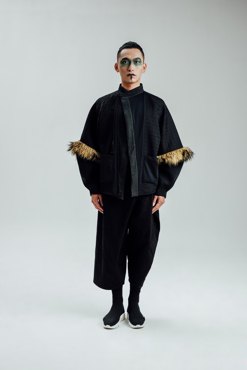 Alan Hu 2017 A/W 内刷毛和风外套 - 男装外套 - 聚酯纤维 黑色