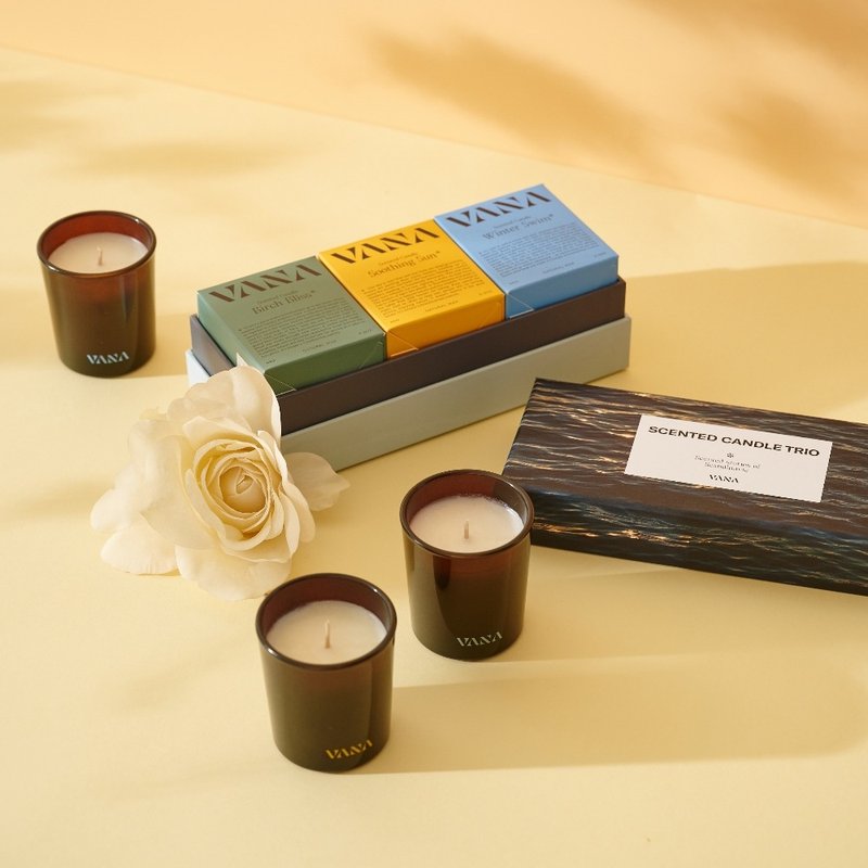 瑞典香氛蜡烛袖珍三入礼盒 (三款任选) 天然植物蜡 - 蜡烛/烛台 - 蜡 多色