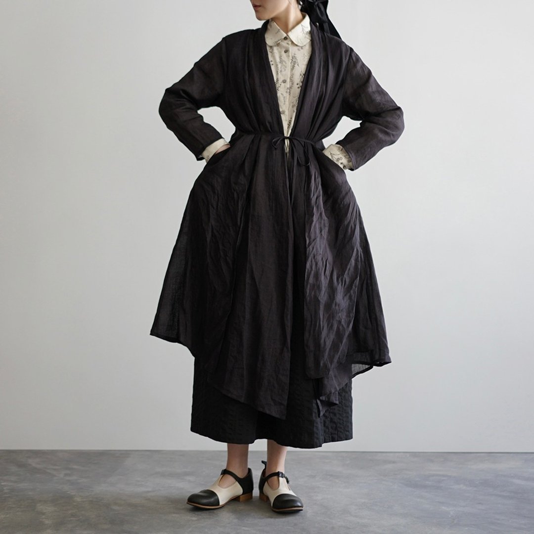 Ramie Dress (3 ways to wear) bk - 女装休闲/机能外套 - 棉．麻 黑色