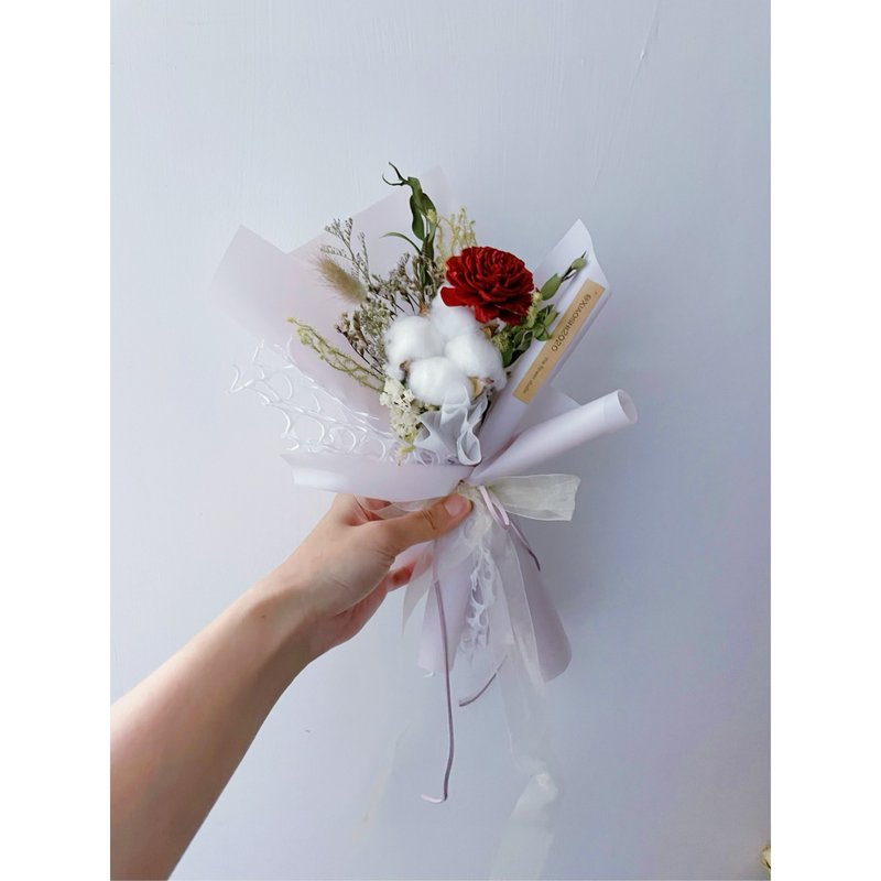毕业花束 棉花花束 干燥棉花 小花束 婚礼小物 圣诞花束 - 摆饰 - 植物．花 白色