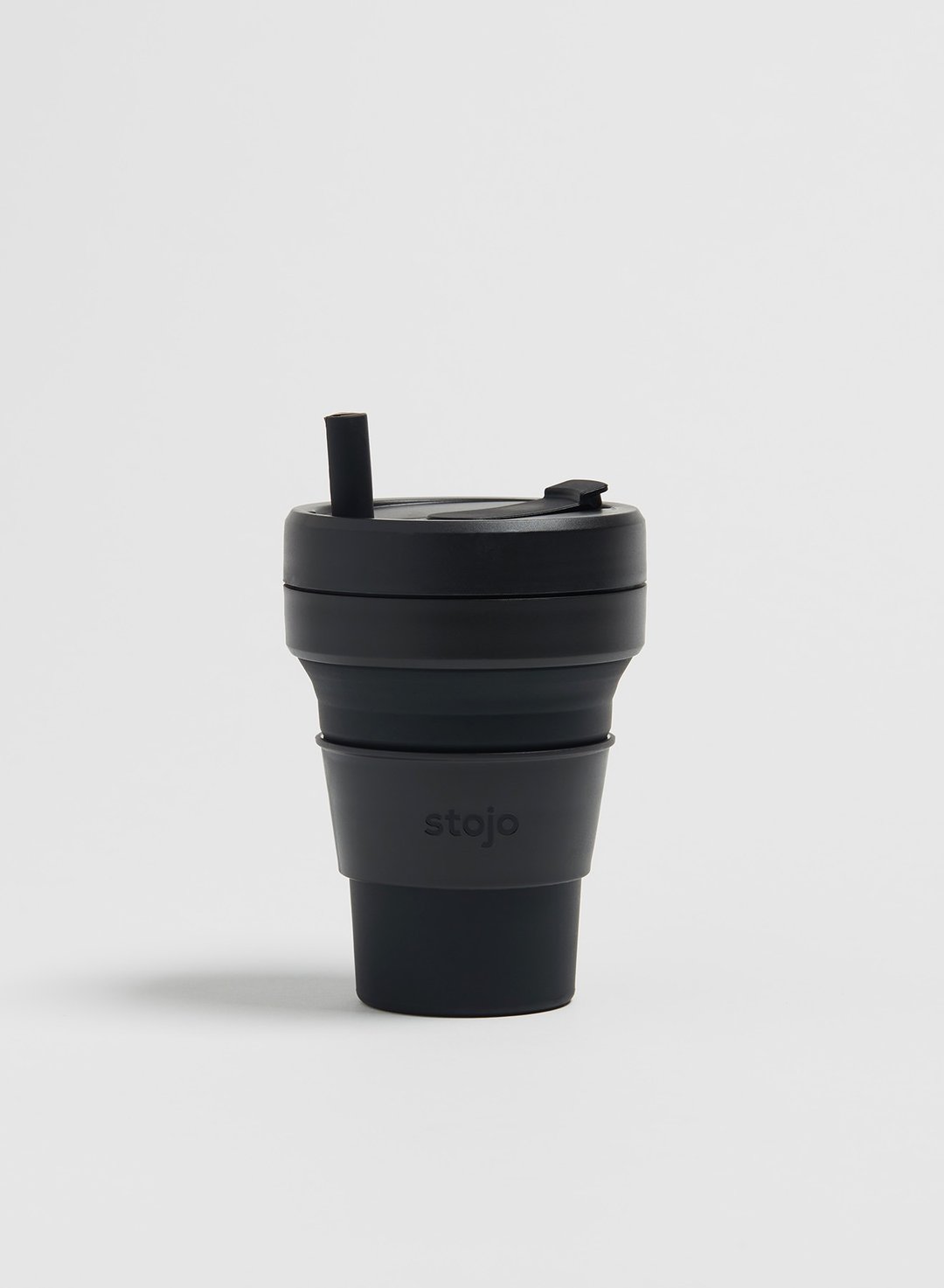 Stojo - 环保高耐热硅胶折叠杯16oz - 墨黑色 - 咖啡杯/马克杯 - 硅胶 黑色