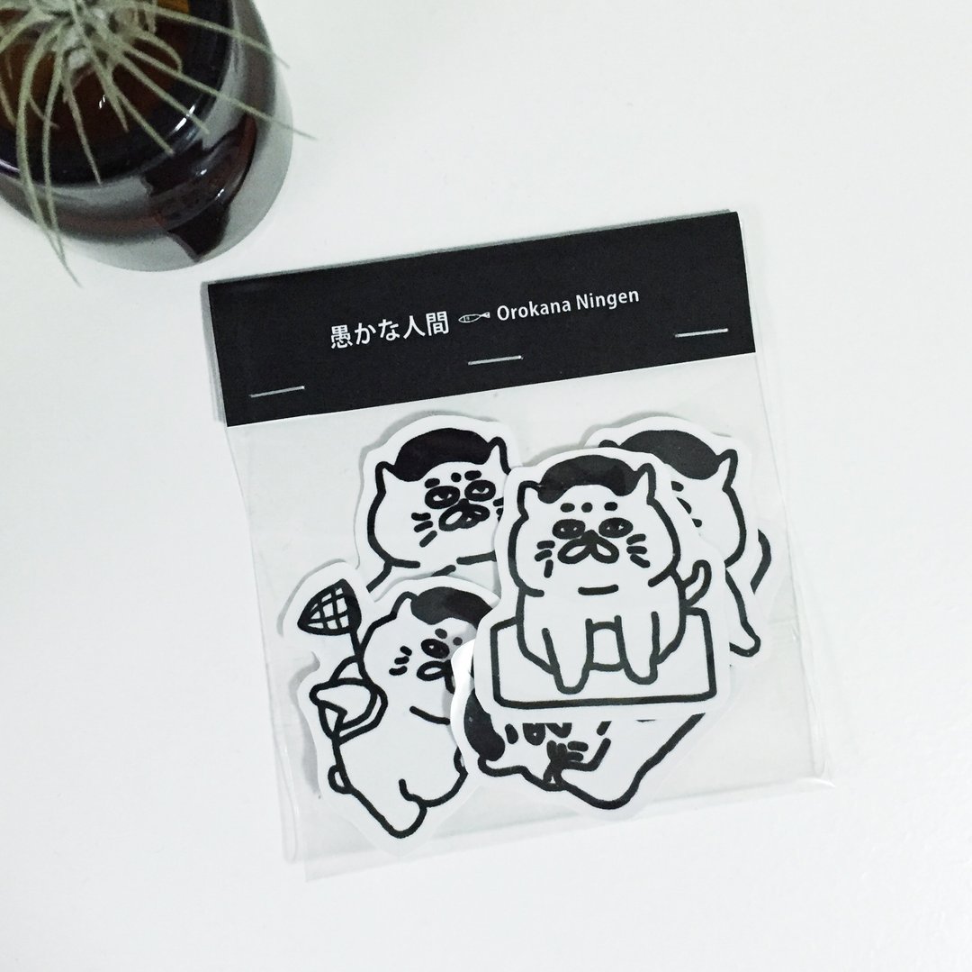 愚蠢的人类 小五郎小张防水贴纸-5张 - 贴纸 - 纸 白色