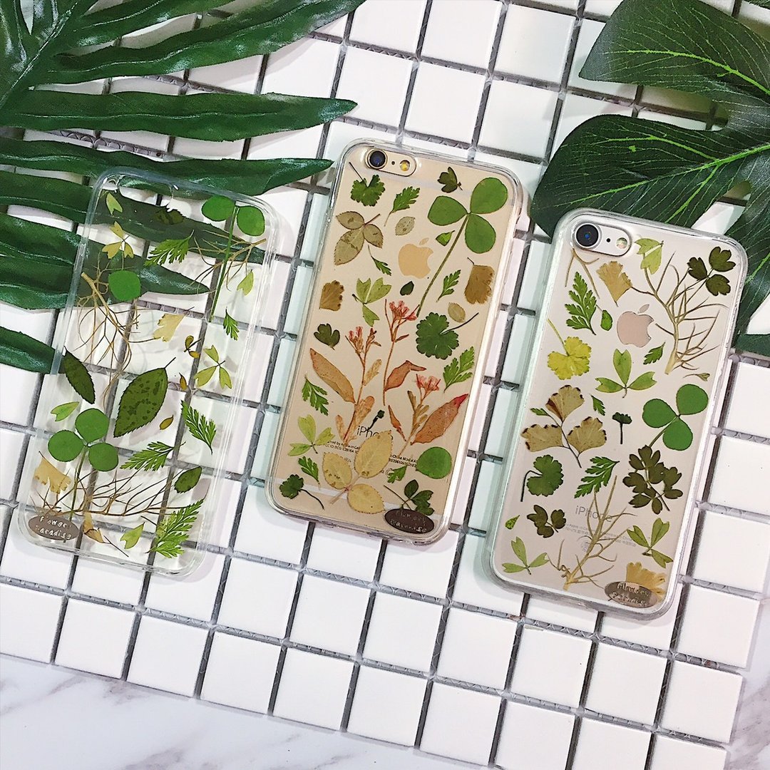 佛萝蕊::手作压花手机壳 - 手机壳/手机套 - 植物．花 绿色