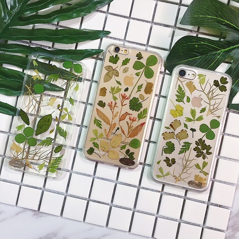 佛萝蕊::手作压花手机壳 - 手机壳/手机套 - 植物．花 绿色
