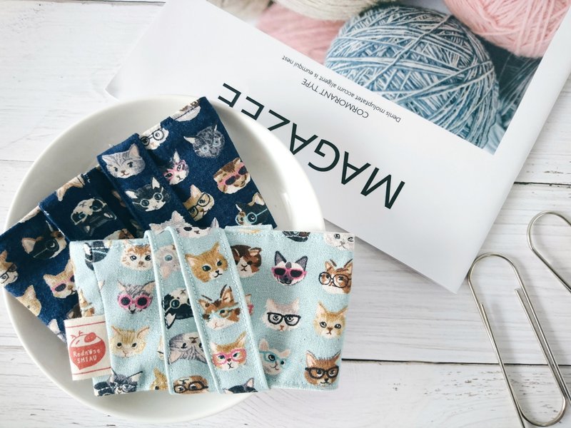 3色 1+1【复古猫猫 就是要猫猫】 杯套 爱地球 - 随行杯提袋/水壶袋 - 棉．麻 多色