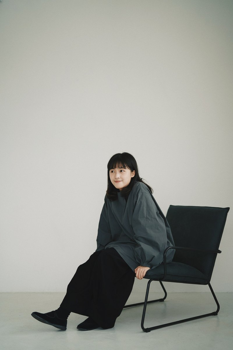 泡泡手袖top-灰 - 女装上衣 - 棉．麻 灰色