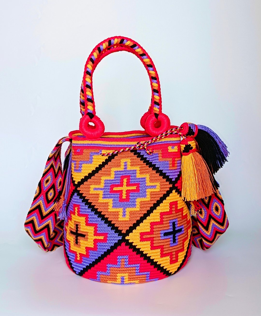 瓦尤（Wayuu）包 五色款 L 尺寸 双背带系列 - 侧背包/斜挎包 - 棉．麻 