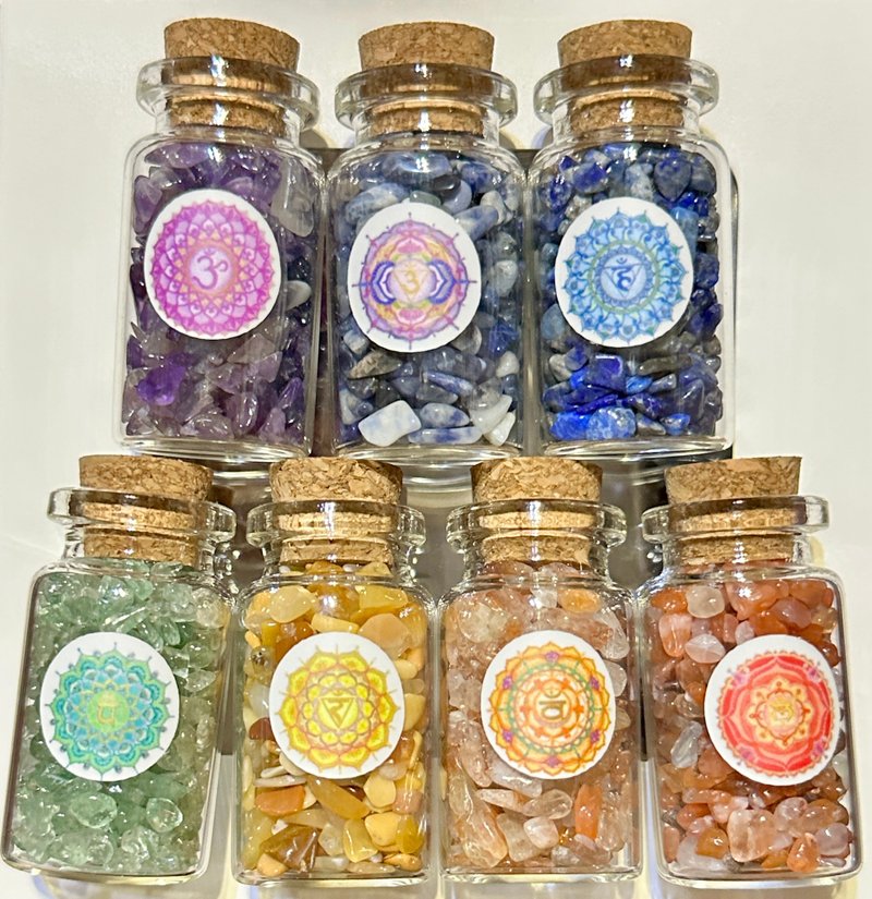 正能量手绘图腾入选奖 喜悦禅七脉轮曼陀罗优质水晶祈愿瓶能量瓶 - 摆饰 - 玻璃 多色