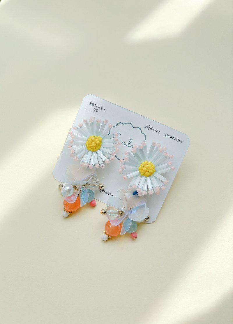 摇曳生姿耳针 - 耳环/耳夹 - 其他材质 蓝色