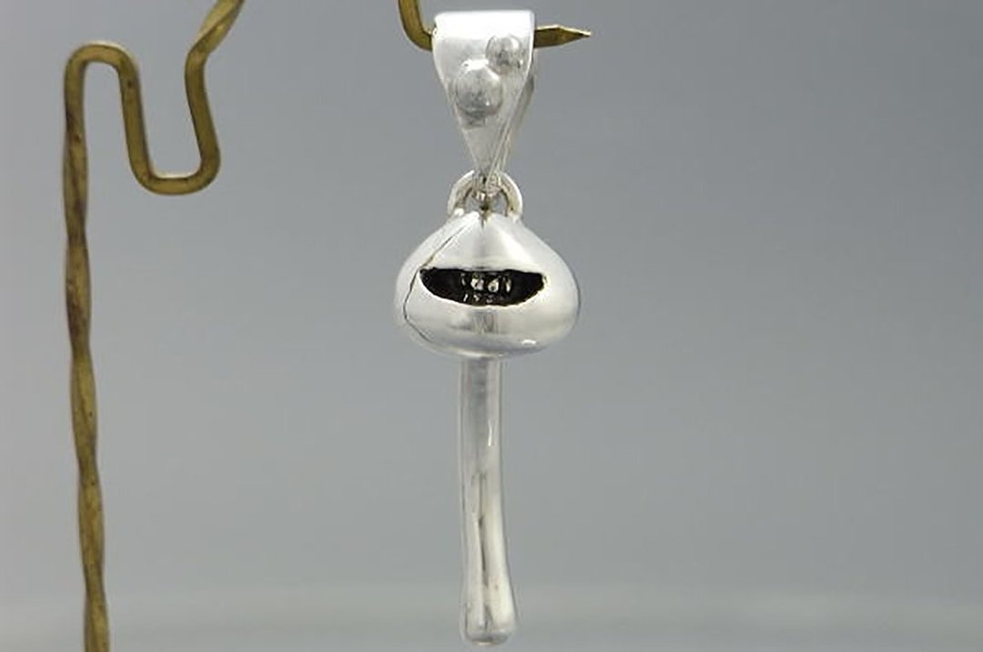 smile mushroom nano_P (s_m-P.20) only pendant top without a chain 沒有銀鍊  吊墜上衣 蘑菇 - 项链 - 纯银 银色