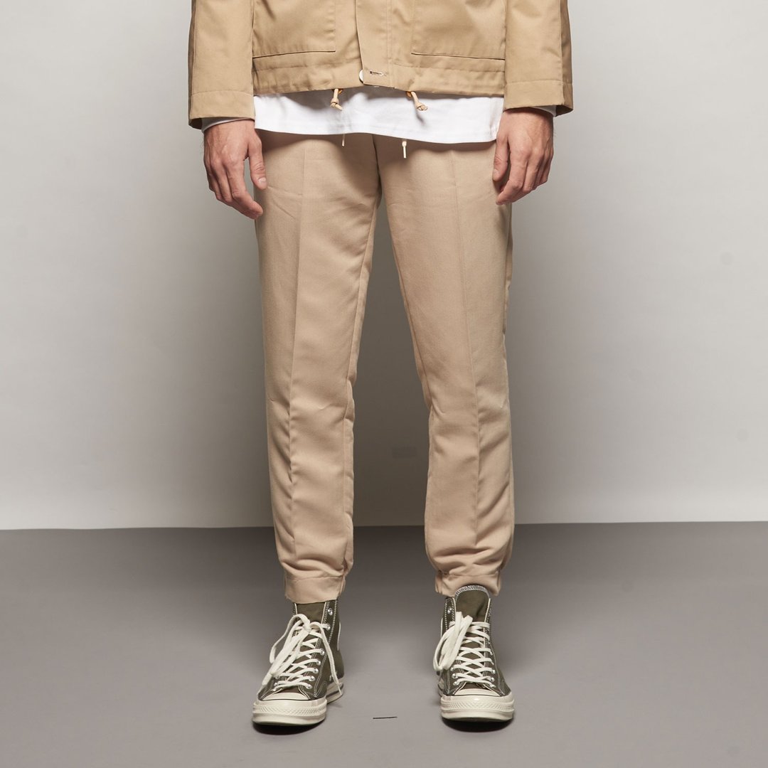 Stone'As Cropped Chino Trousers /休闲西裤 卡其裤 工作裤 - 男士长裤 - 棉 卡其色