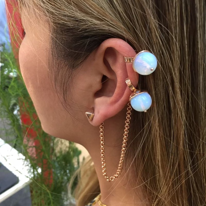 Phi-Ta-Khon : Ear cuff - 耳环/耳夹 - 其他金属 粉红色