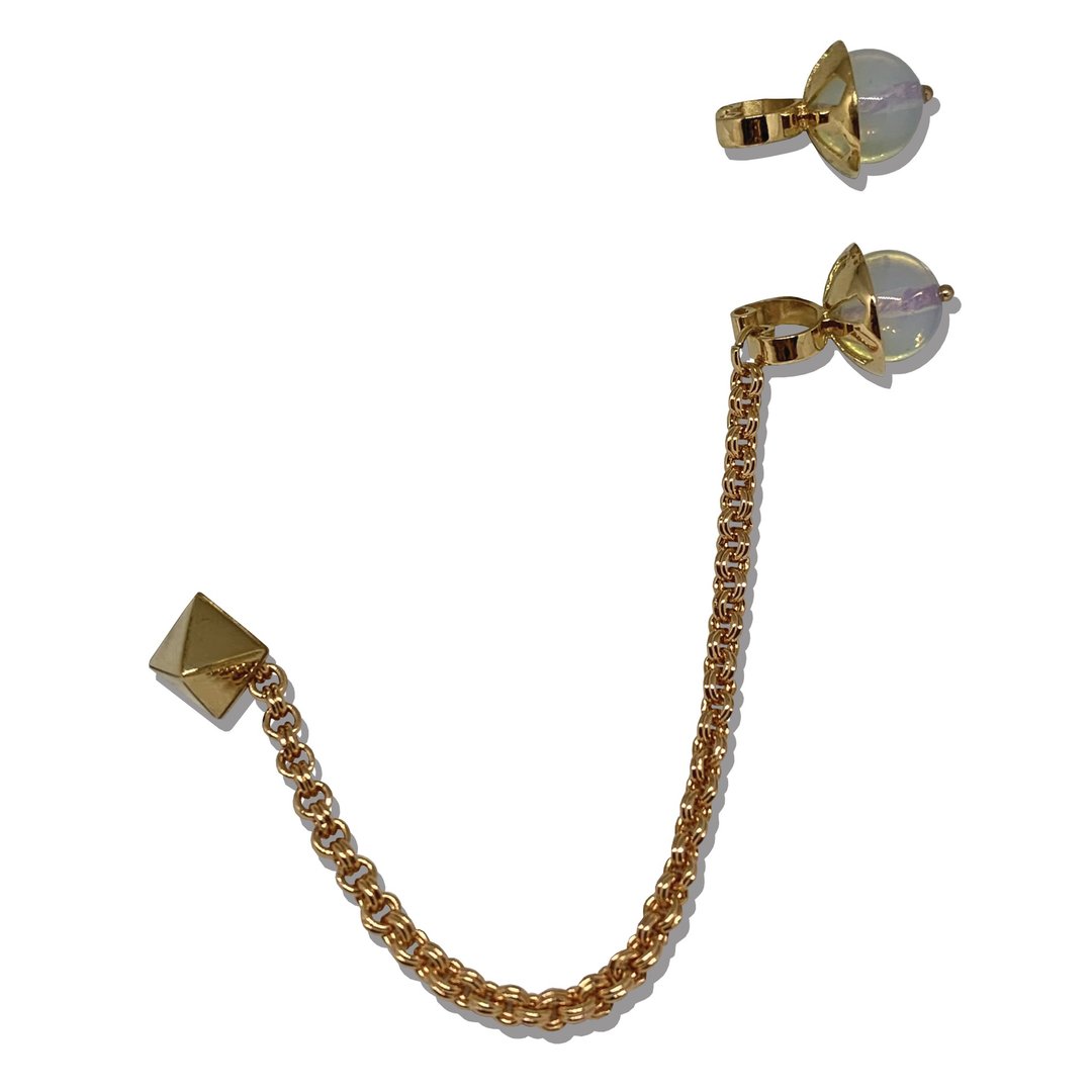 Phi-Ta-Khon : Ear cuff - 耳环/耳夹 - 其他金属 粉红色