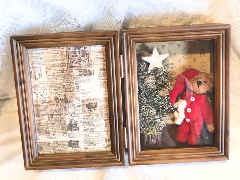 【圣诞小熊】不凋圣诞树相框 /交换礼物/圣诞节/圣诞树 - 干燥花/捧花 - 植物．花 红色