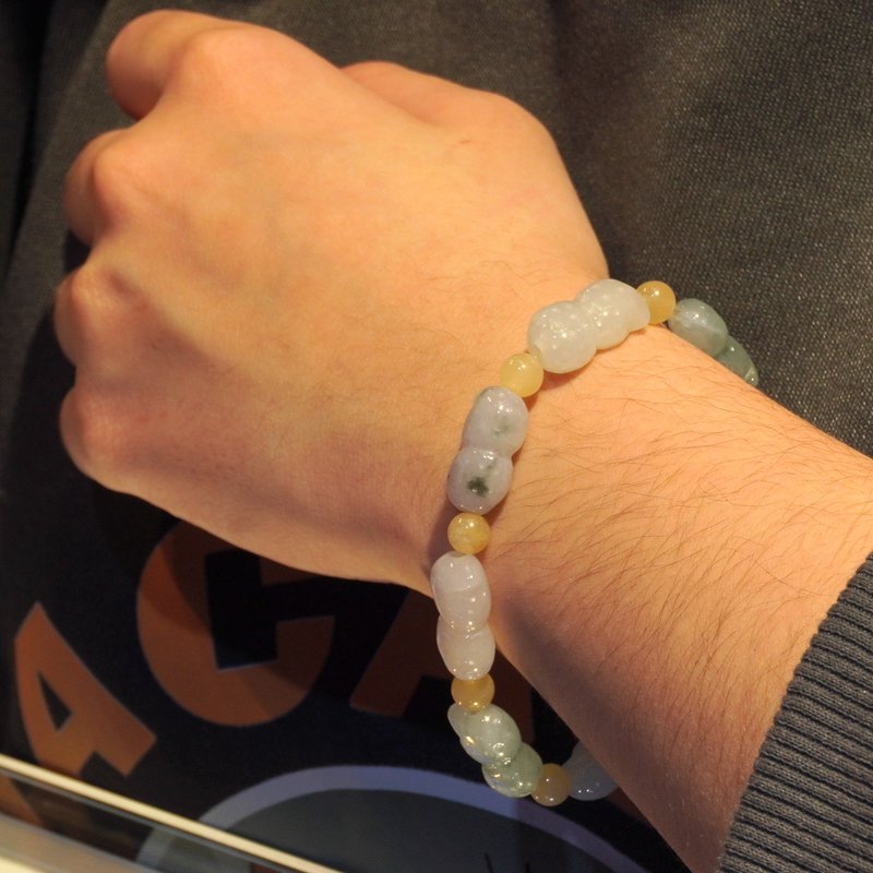 【好事花生】多彩翡翠花生手链手串 | 天然缅甸玉翡翠A货 | 送礼 - 手链/手环 - 玉石 多色