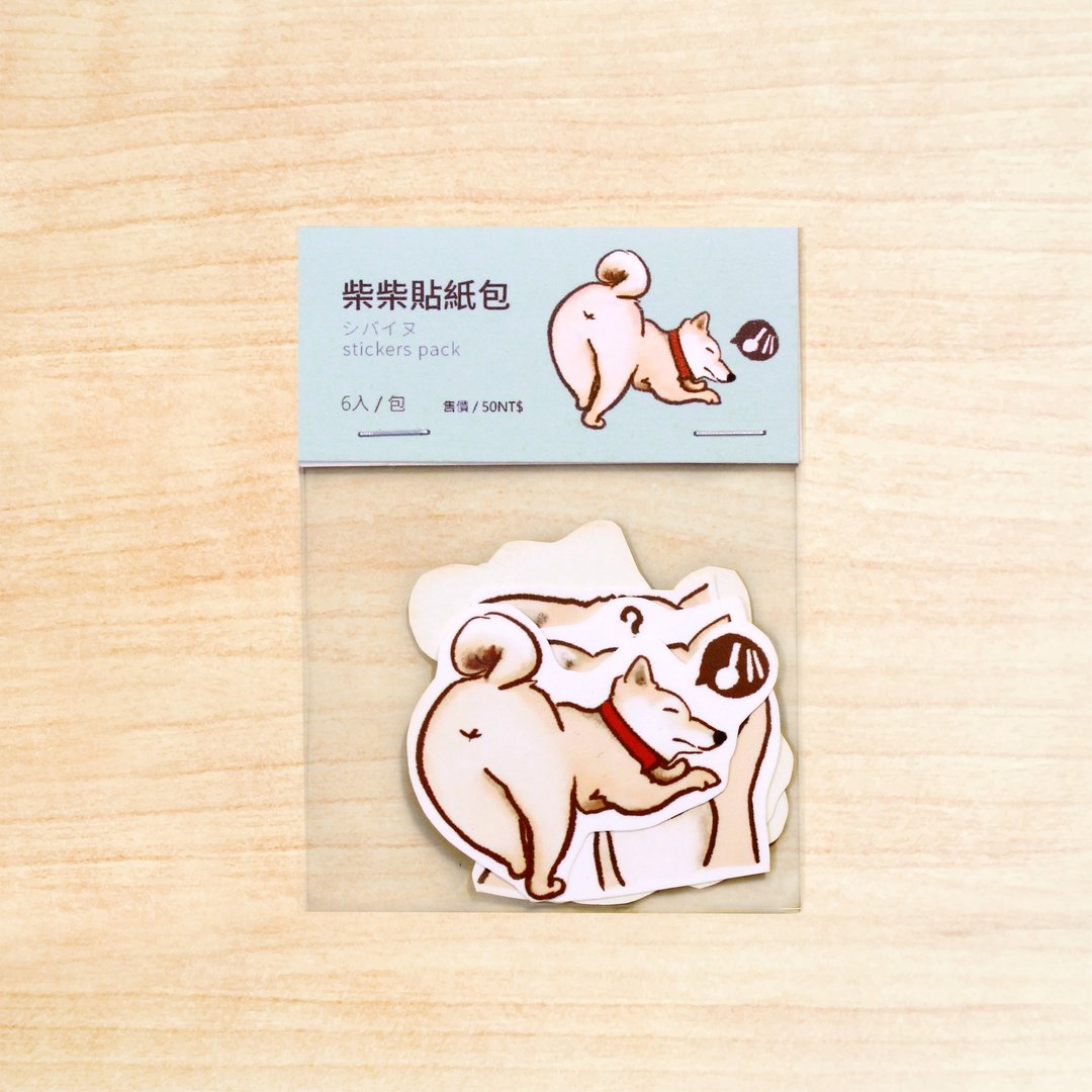 柴犬I - PVC防水贴纸包 1组(6入) | 苍蝇星球 - 贴纸 - 纸 