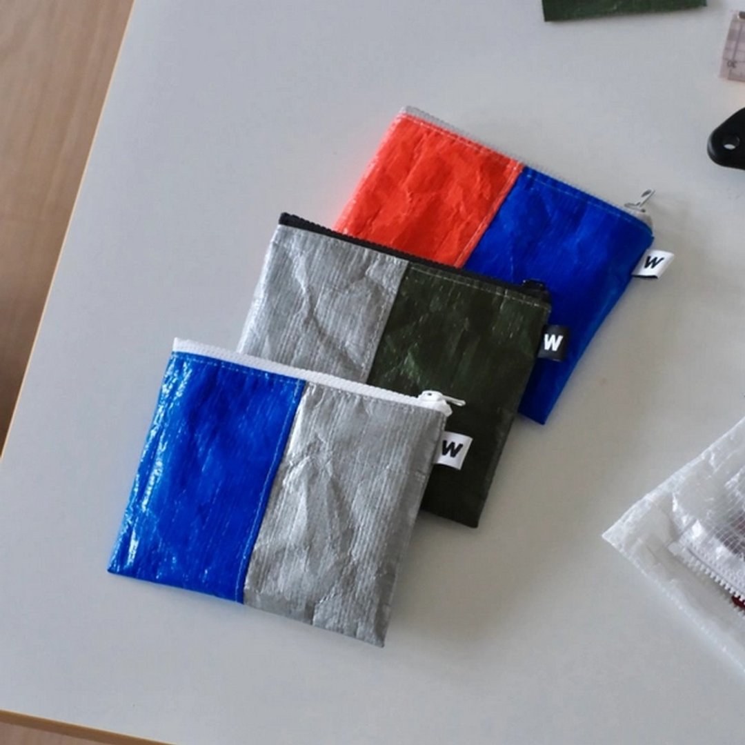 超轻量拒水聚乙烯 双色扁平收纳包 - 化妆包/杂物包 - 防水材质 多色