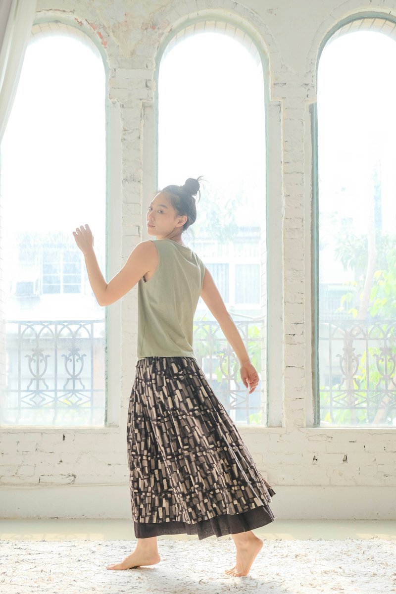 双面穿长裙 B031 - 裙子 - 棉．麻 