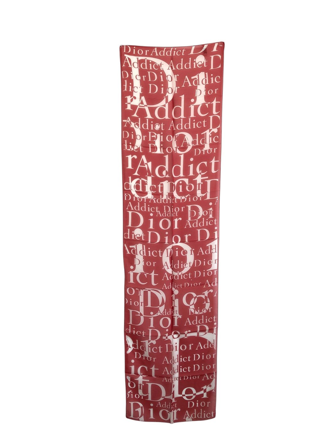 【日本直送 名牌中古包】Christian Dior 迪奥 丝巾 红色 白色 Logo 丝绸 vintage kgmry8 - 丝巾 - 丝．绢 红色
