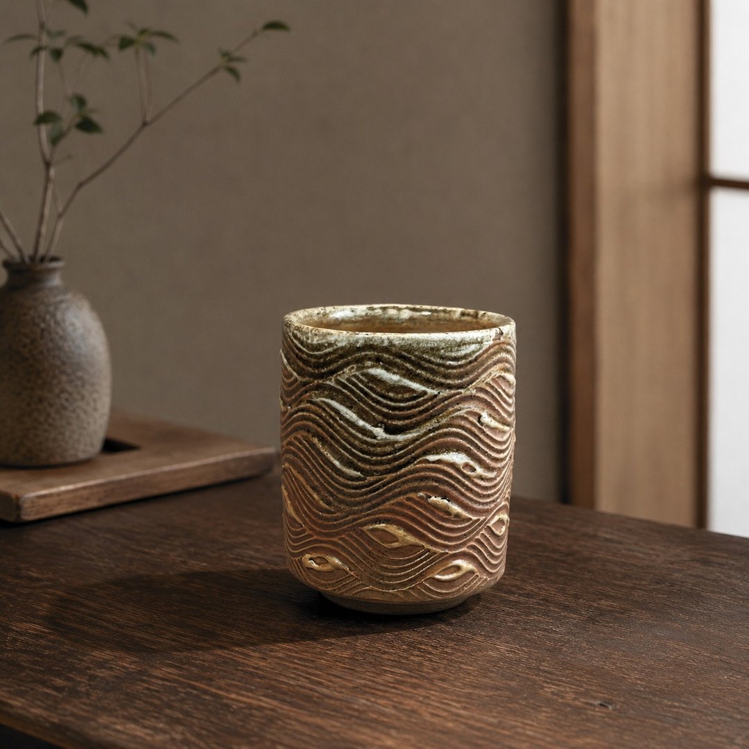柴烧粉引手握杯 / 小平凡手作 - 茶具/茶杯 - 陶 