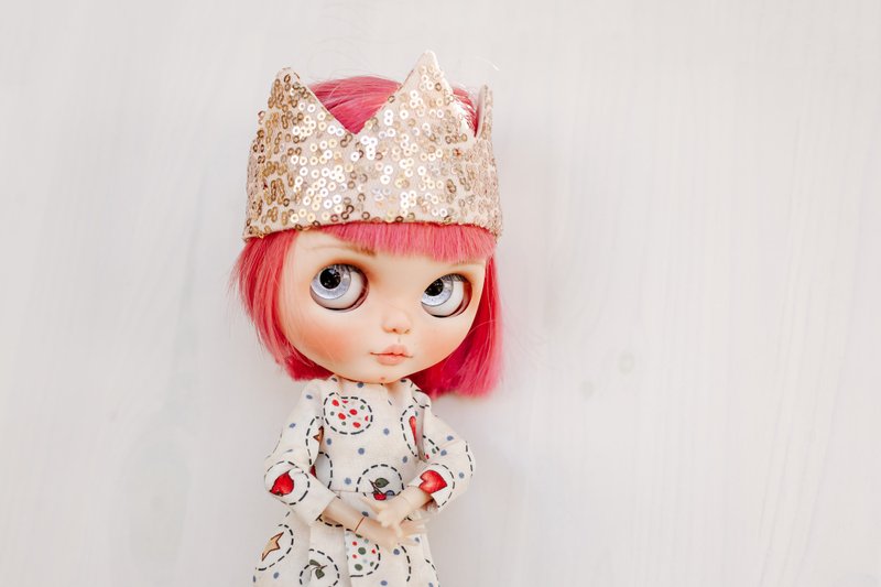 Sequin Crown for Blythe Doll - 玩偶/公仔 - 棉．麻 粉红色