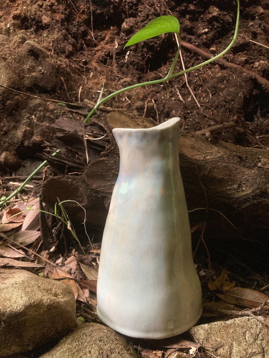 白焰釉手捏长花瓶 III - 花瓶/陶器 - 陶 