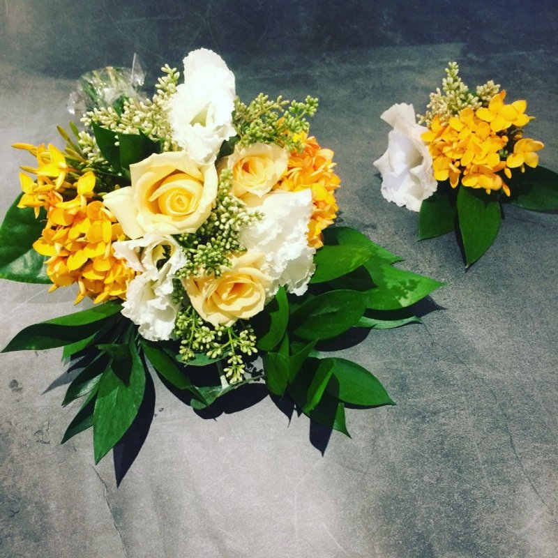 大地清新风格婚礼鲜花捧花＆胸花＆头圈｜婚礼鲜花捧花＆胸花＆头圈 - 其他 - 植物．花 黄色