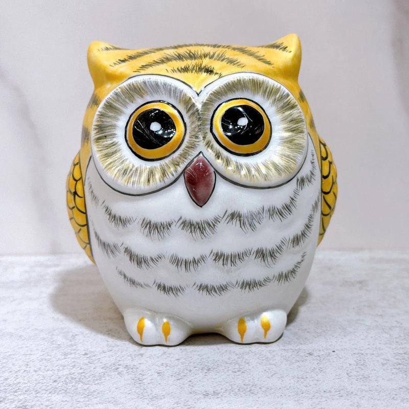 【金羽福枭】日本九谷烧猫头鹰 | 角金盛 - 摆饰 - 瓷 金色