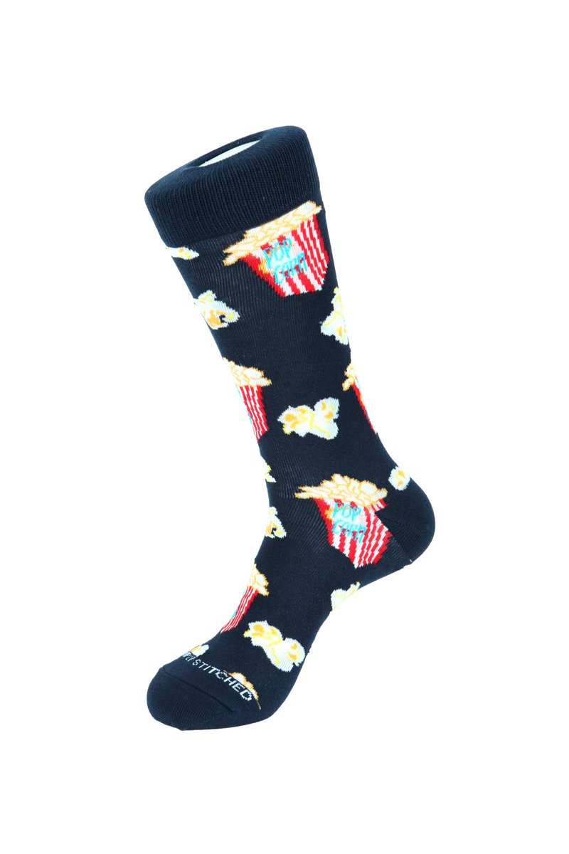 Popcorn Socks 爆米花袜子 by Unsimply Stitched - 袜子 - 棉．麻 蓝色