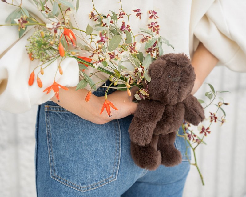 Mini Dark brown Bear/Rabbit - 玩具/玩偶 - 聚酯纤维 咖啡色