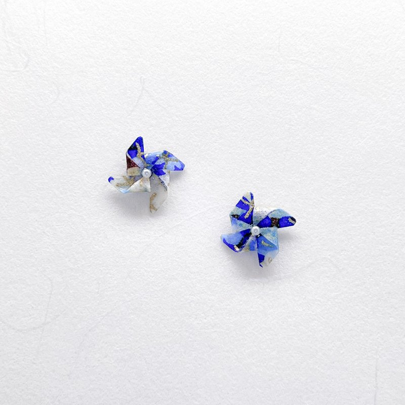 Chearrings | Origami 日本和纸 手工折纸 风车耳环 | 款式W001 - 耳环/耳夹 - 纸 红色