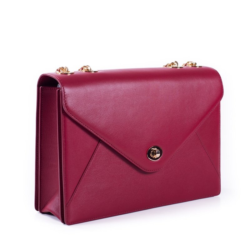 Patina 真皮手工订制 金属链 肩包 - 侧背包/斜挎包 - 真皮 红色