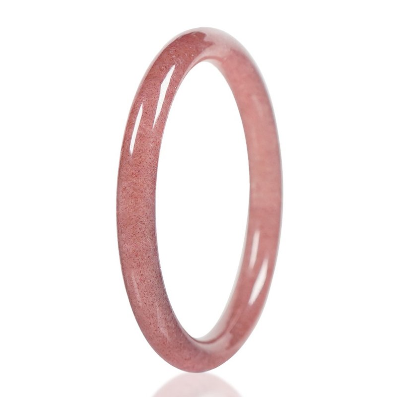 【正佳珠宝】草莓晶 圆骨手镯 草莓晶手镯 - 手链/手环 - 半宝石 多色