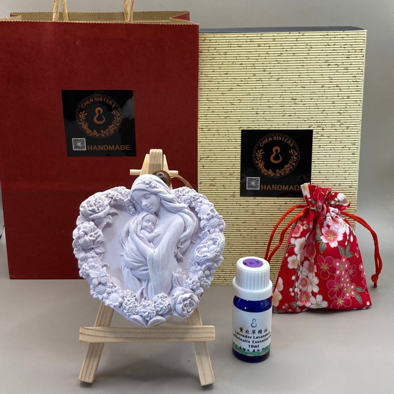 精雕扩香 母与子之二 香氛摆件 附木架 - 香薰/精油/线香 - 水泥 透明