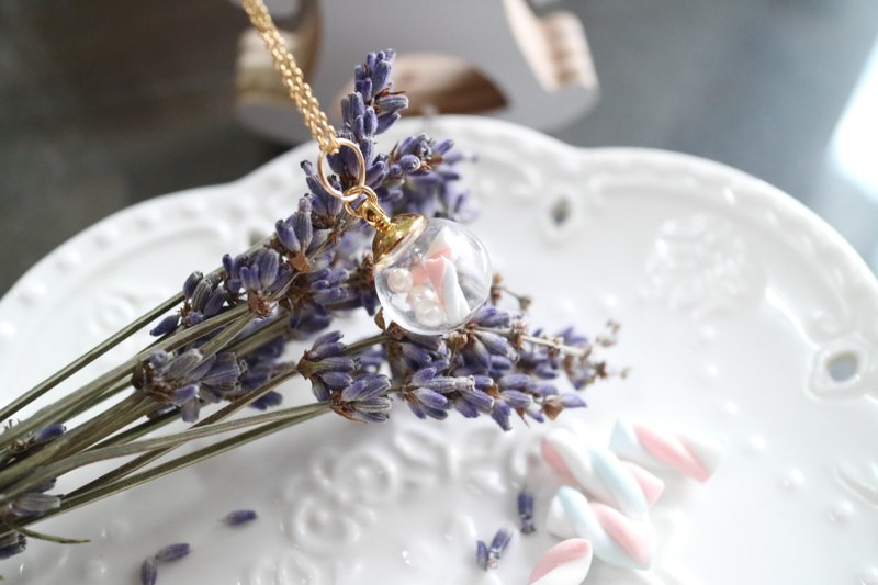 玻璃球棉花糖or马卡龙项链 - 项链 - 粘土 多色