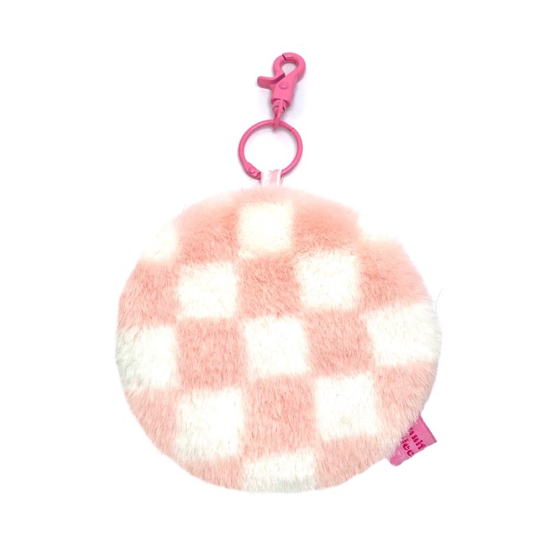 JCC 粉红棋盘格圆圆零钱包挂饰 - 零钱包 - 聚酯纤维 蓝色