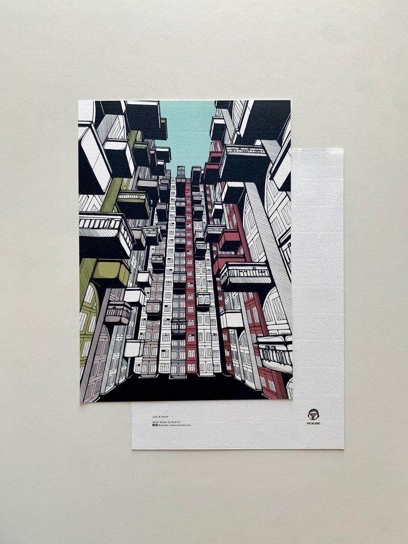 遗忘时光 香港海山楼 - AR高品质画作印刷 - 卡片/明信片 - 纸 