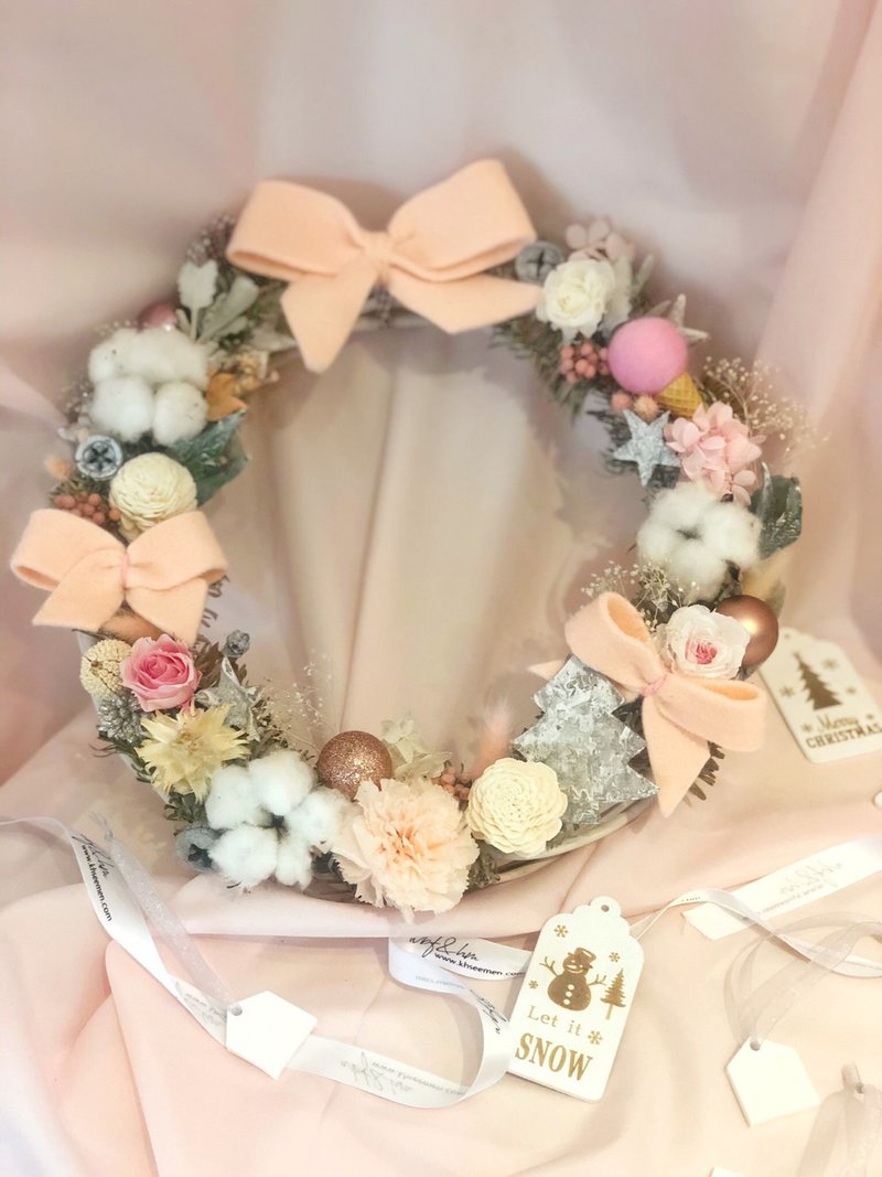 wbfxhm / 暖暖毛毡不凋干燥圣诞花圈 (30CM) X'mas Gift - 干燥花/捧花 - 植物．花 多色