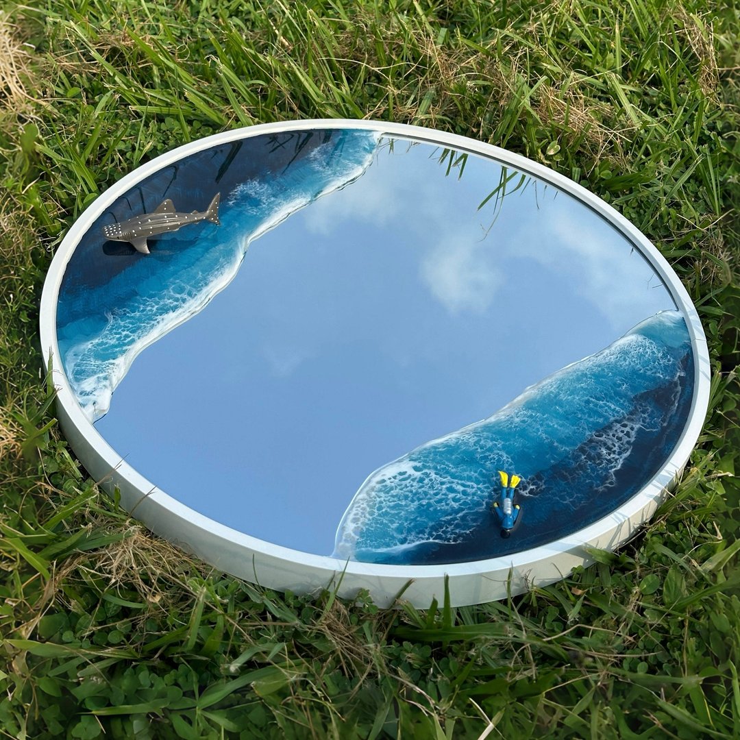 海洋镜子  直径40cm   环氧树脂Epoxy 可使用文化币 - 插画/绘画/写字 - 防水材质 