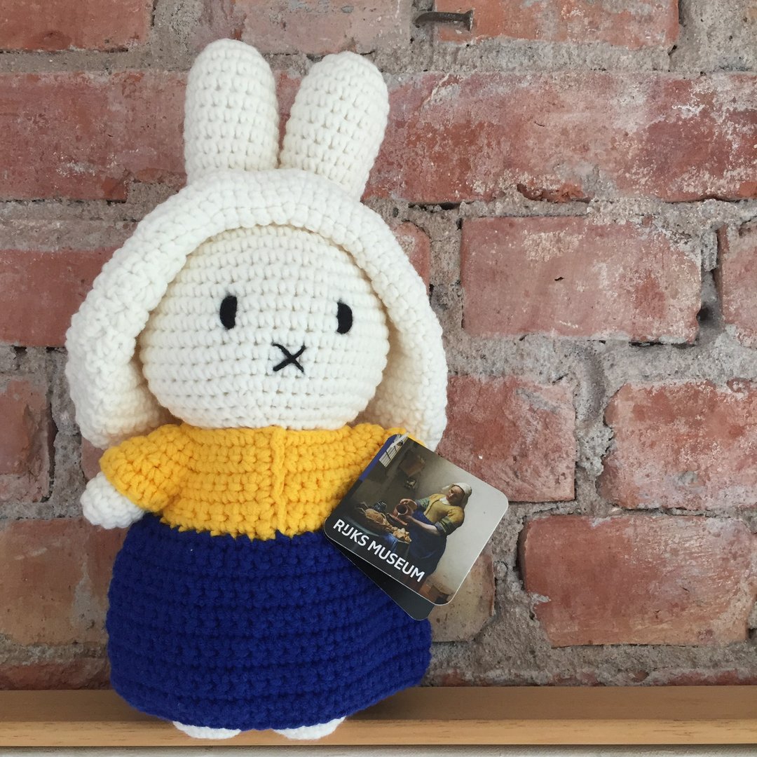 荷兰 Just Dutch | Miffy 米飞兔 编织娃娃 牛奶妹 - 玩偶/公仔 - 棉 黄色