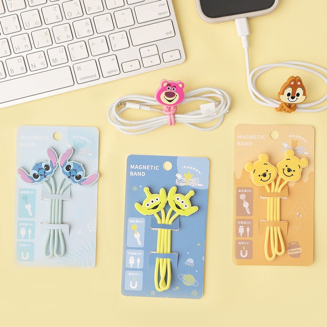 迪士尼磁吸硅胶绑带-Disney线材收纳集线器 卷线器 熊抱哥 维尼 - 收纳用品 - 硅胶 多色