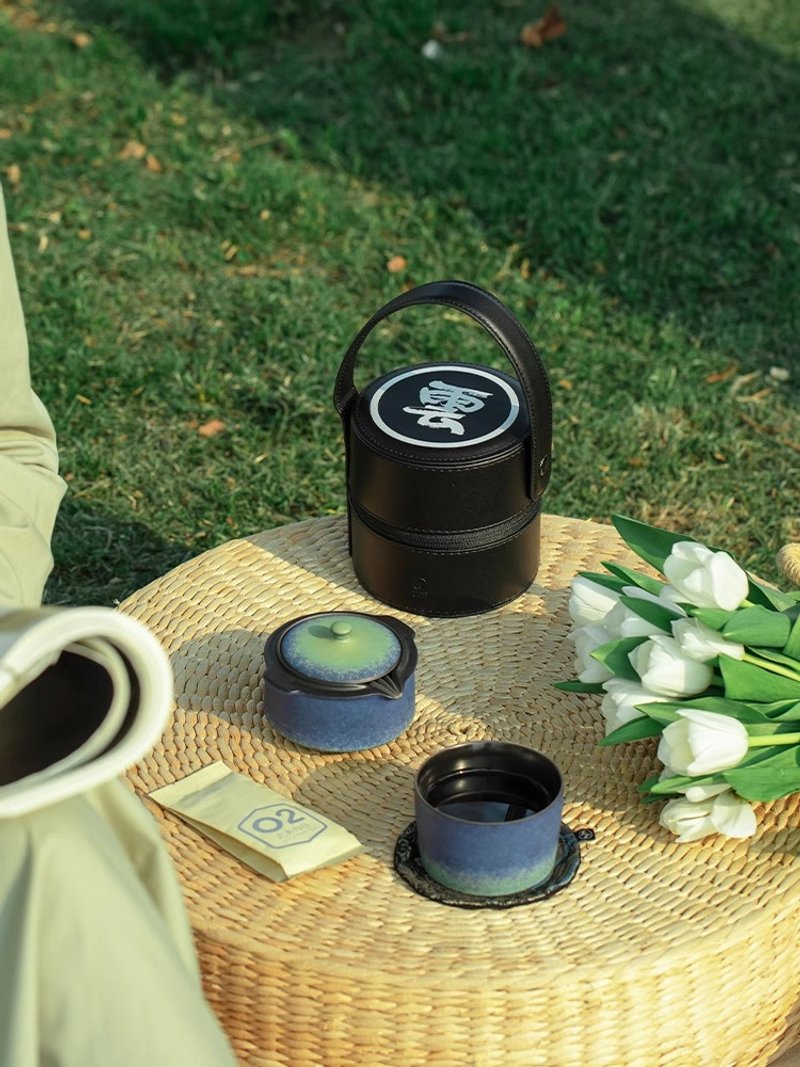 万仟堂便携式茶具旅行套装户外露营随身便携式茶具套装天时地利 - 茶具/茶杯 - 陶 