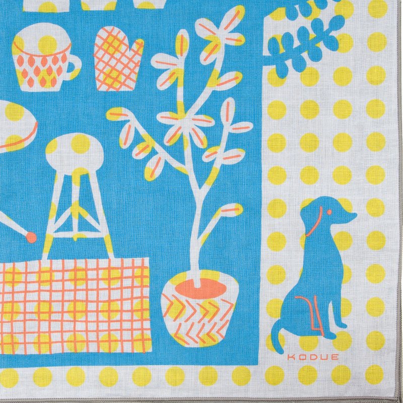 HBK绘风双层手帕 时尚生活|48X48CM|日常元素|独特可爱|日本制 - 手帕/方巾 - 棉．麻 多色