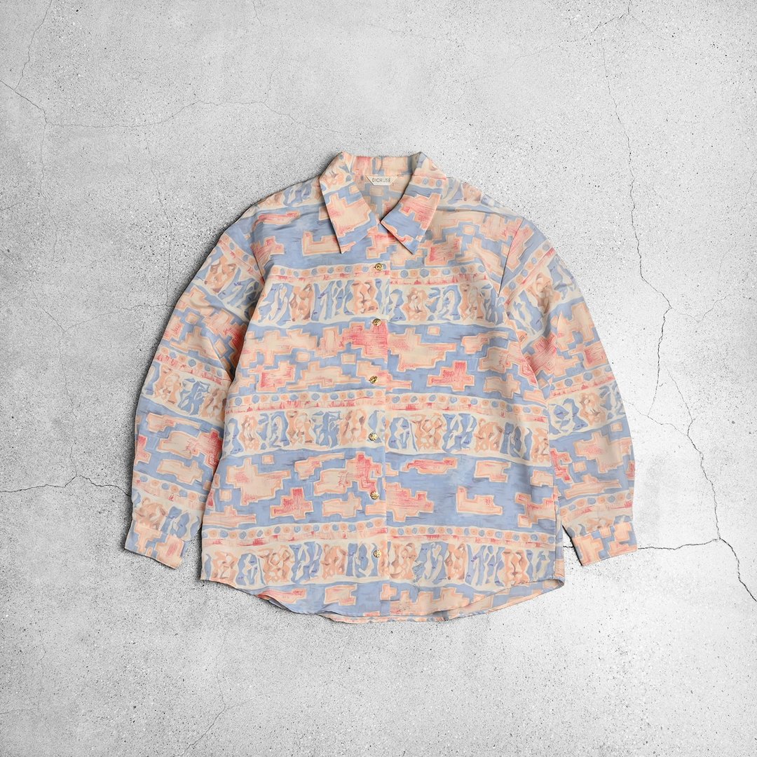 Vintage Shirt 古着衬衫 / 复古衬衫、 古着衬衫推荐、保龄球衬衫 - 女装上衣 - 其他材质 粉红色
