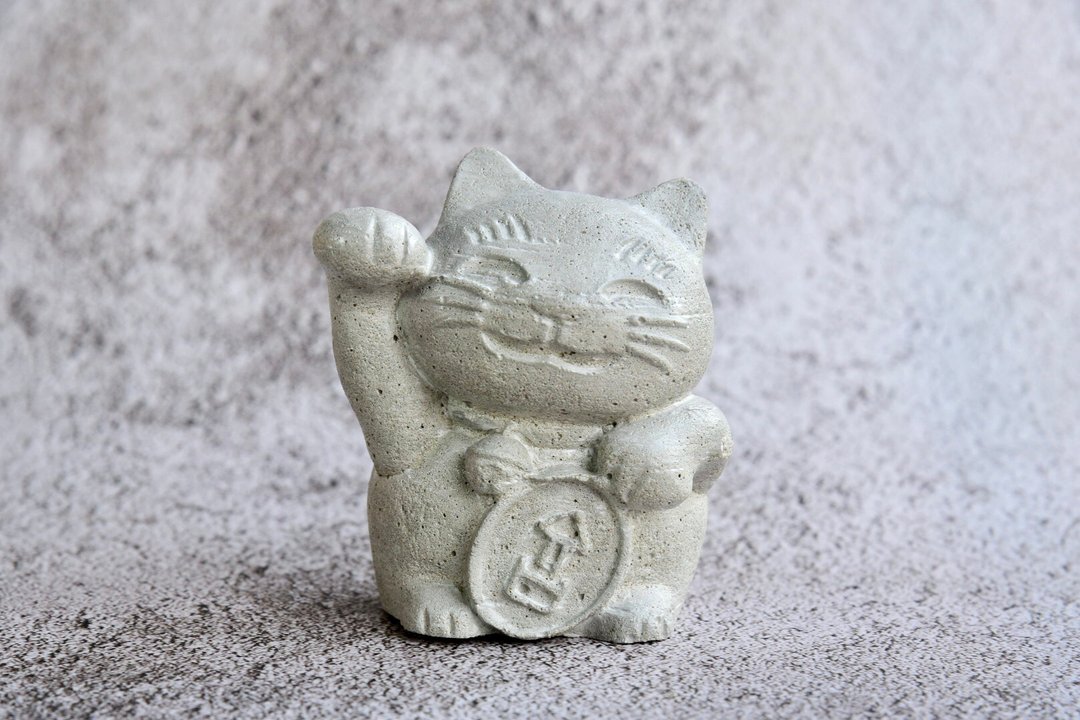 水泥制招吉猫 甲骨文字 - 摆饰 - 水泥 灰色
