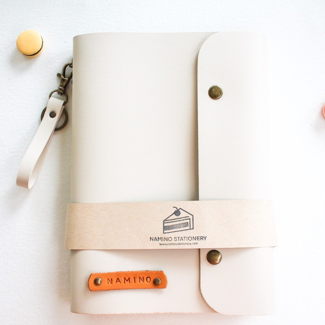 Beige Planner (with Keychain),Vanilla macarons series - 笔记本/手帐 - 人造皮革 白色