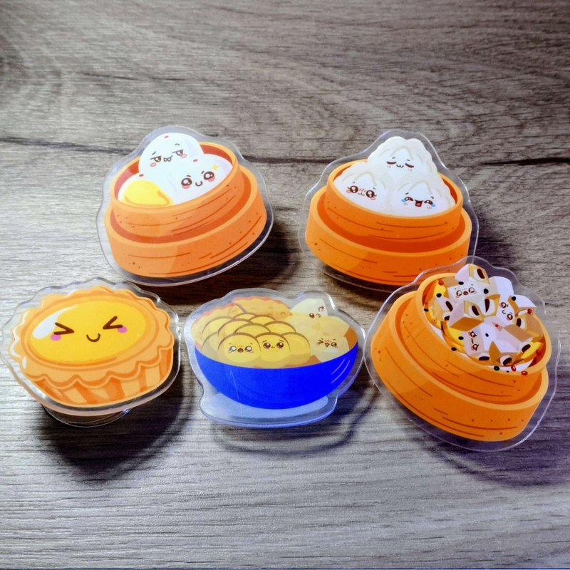 港式点心－手机气囊支架 - 手机座/防尘塞 - 塑料 