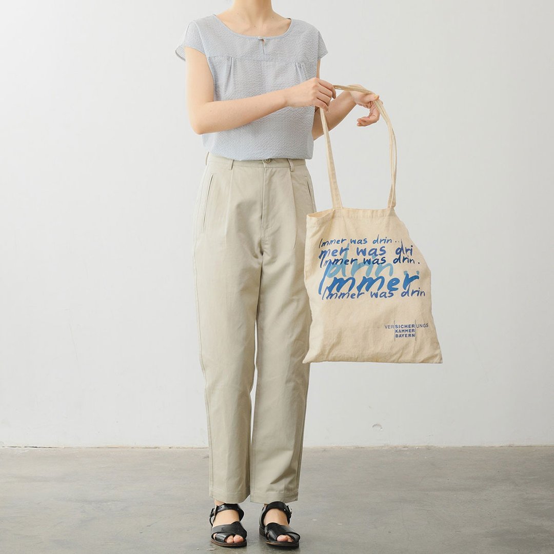 法式復古工裝卡其褲 / 棉麻高級少女風 / 寬鬆顯瘦休閒長褲 - 女装长裤 - 棉 卡其色